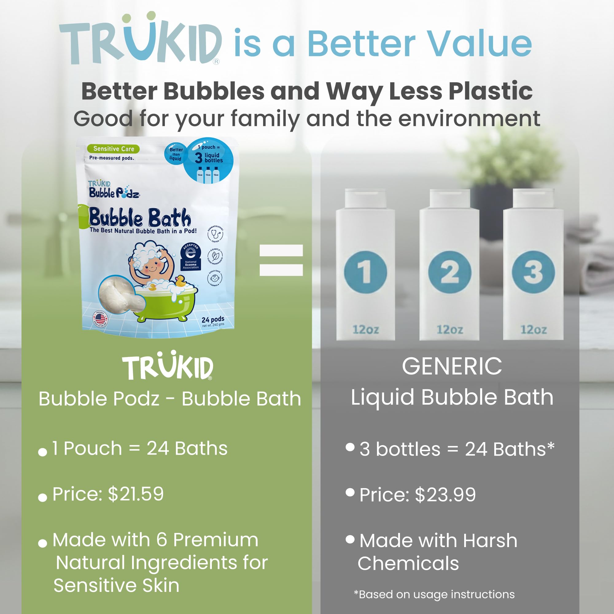 TruKid close-up of a single pod revealing smooth pod texture and safe ingredients