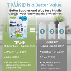 TruKid close-up of a single pod revealing smooth pod texture and safe ingredients