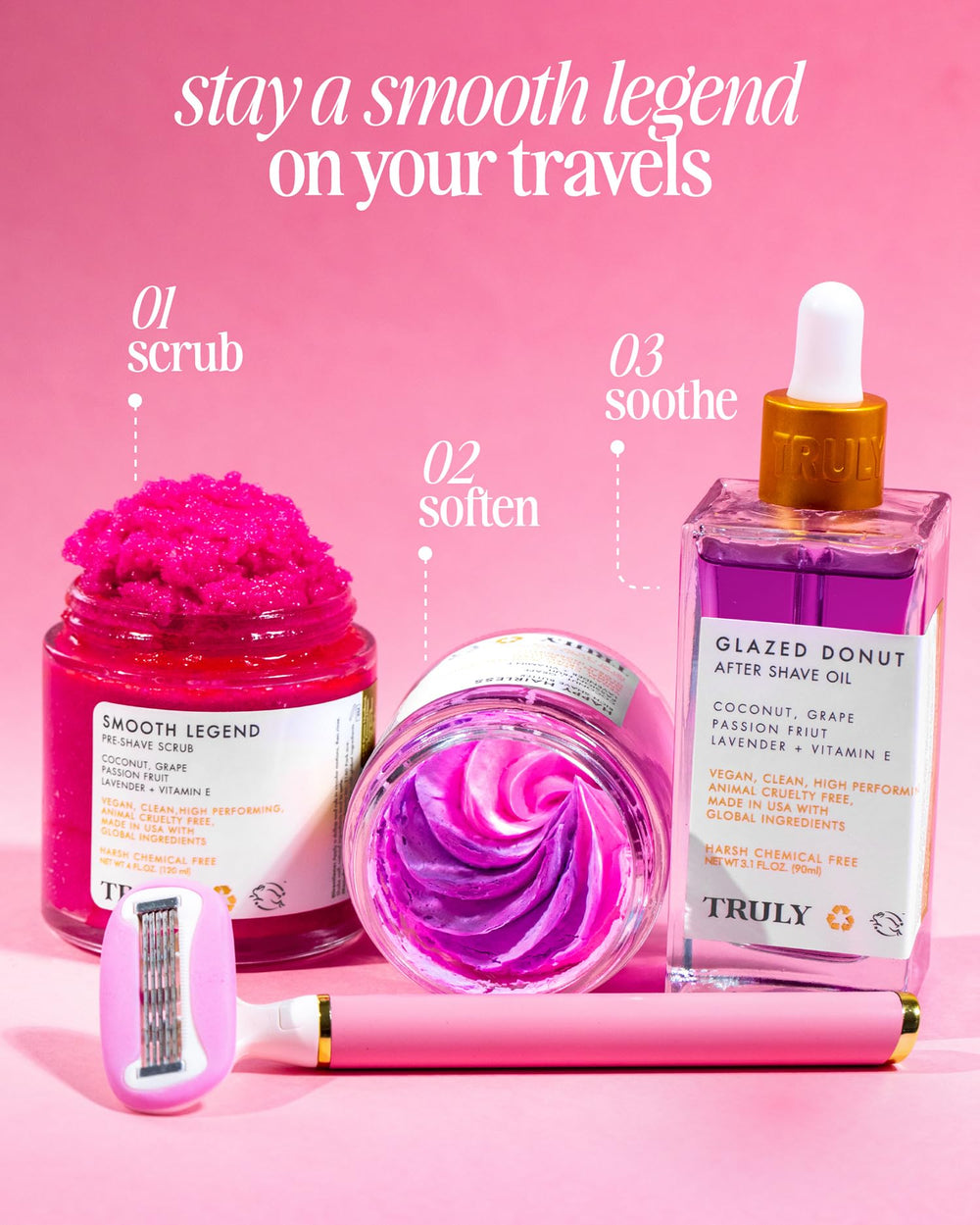 Truly Beauty after shave oil image showing soothing finish after shaving
