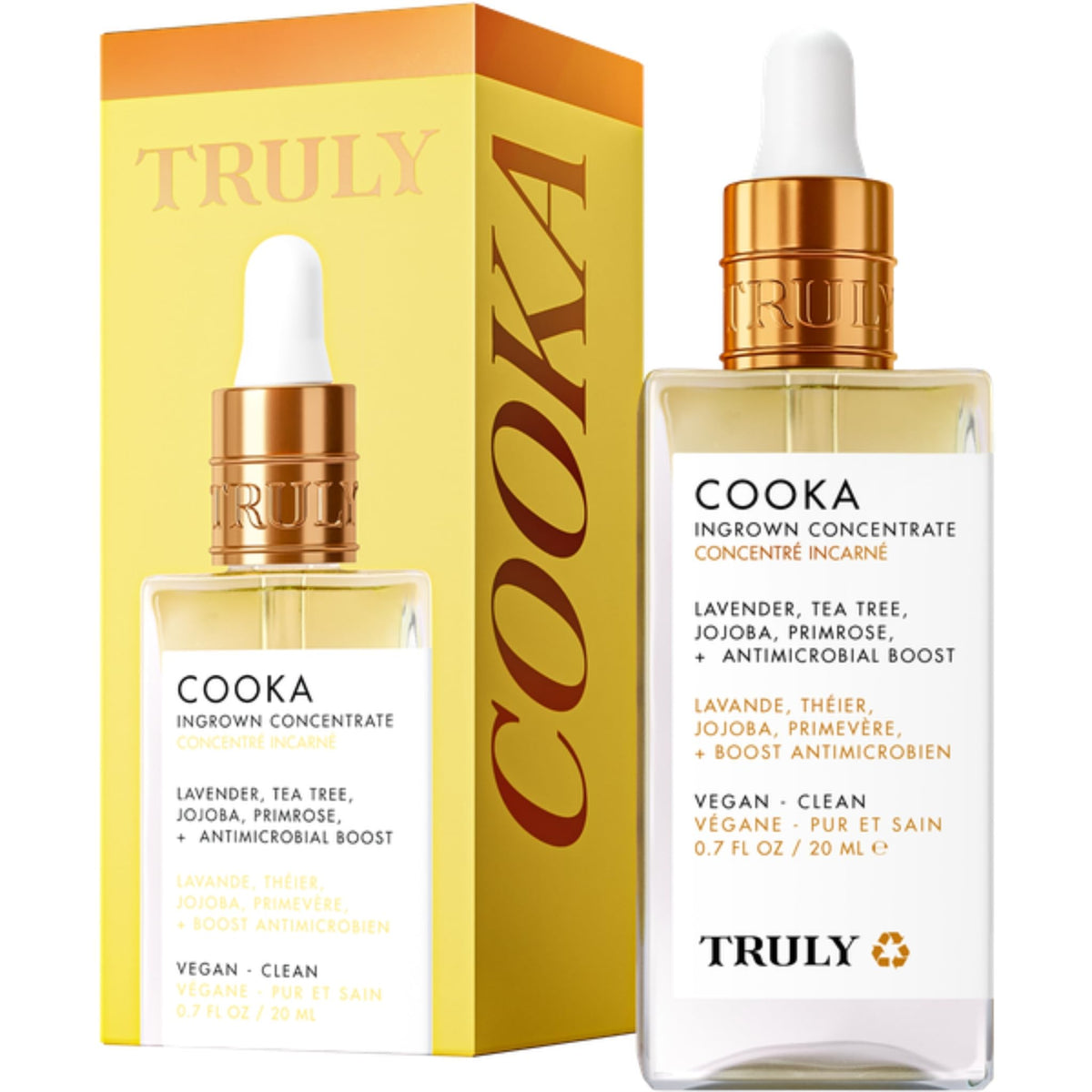 Truly Cooka Concentrate bottle pouring for quick application and soothing relief