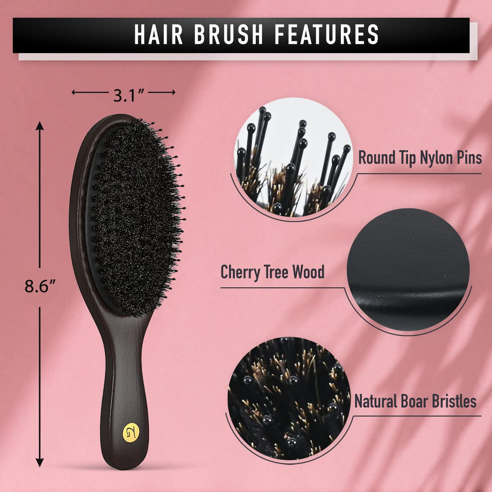 TRULY GENUINE STOCKHOLM bristles close-up showing mixed boar and nylon for gentle scalp massage.