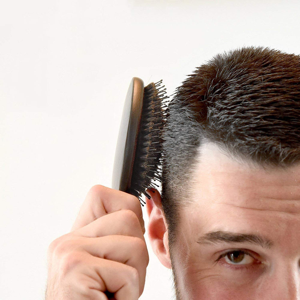 TRULY GENUINE STOCKHOLM wooden handle ergonomic grip shown for comfortable long grooming sessions.