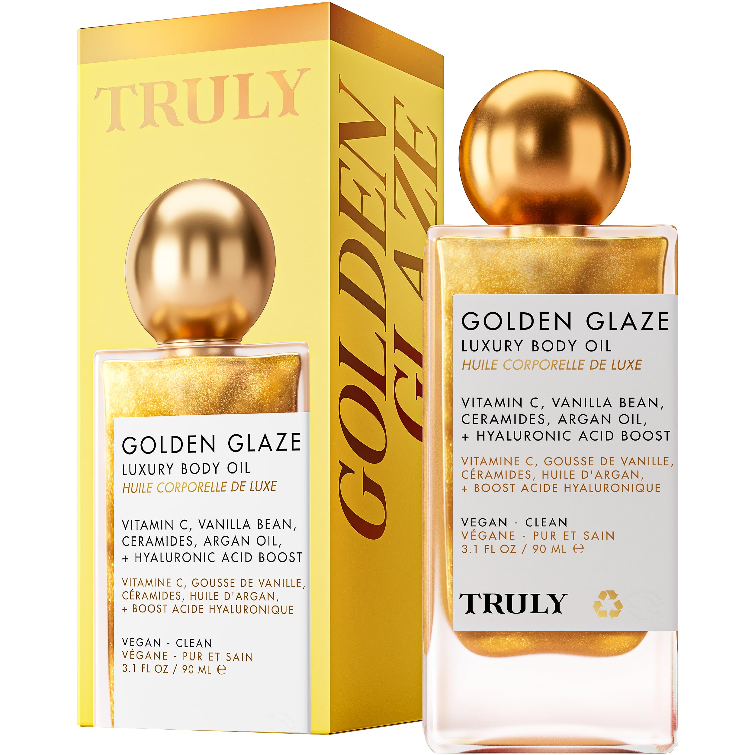 Truly Beauty Golden Glaze bottle-pump delivers luxe hydration for glowing skin.