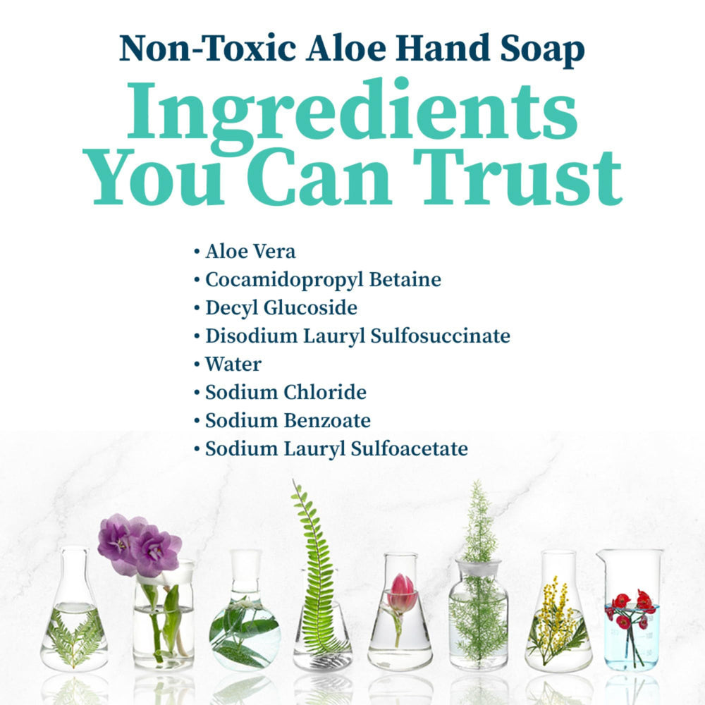 Truly Free Aloe Unscented Hand Soap foaming action emphasizes gentle cleanse