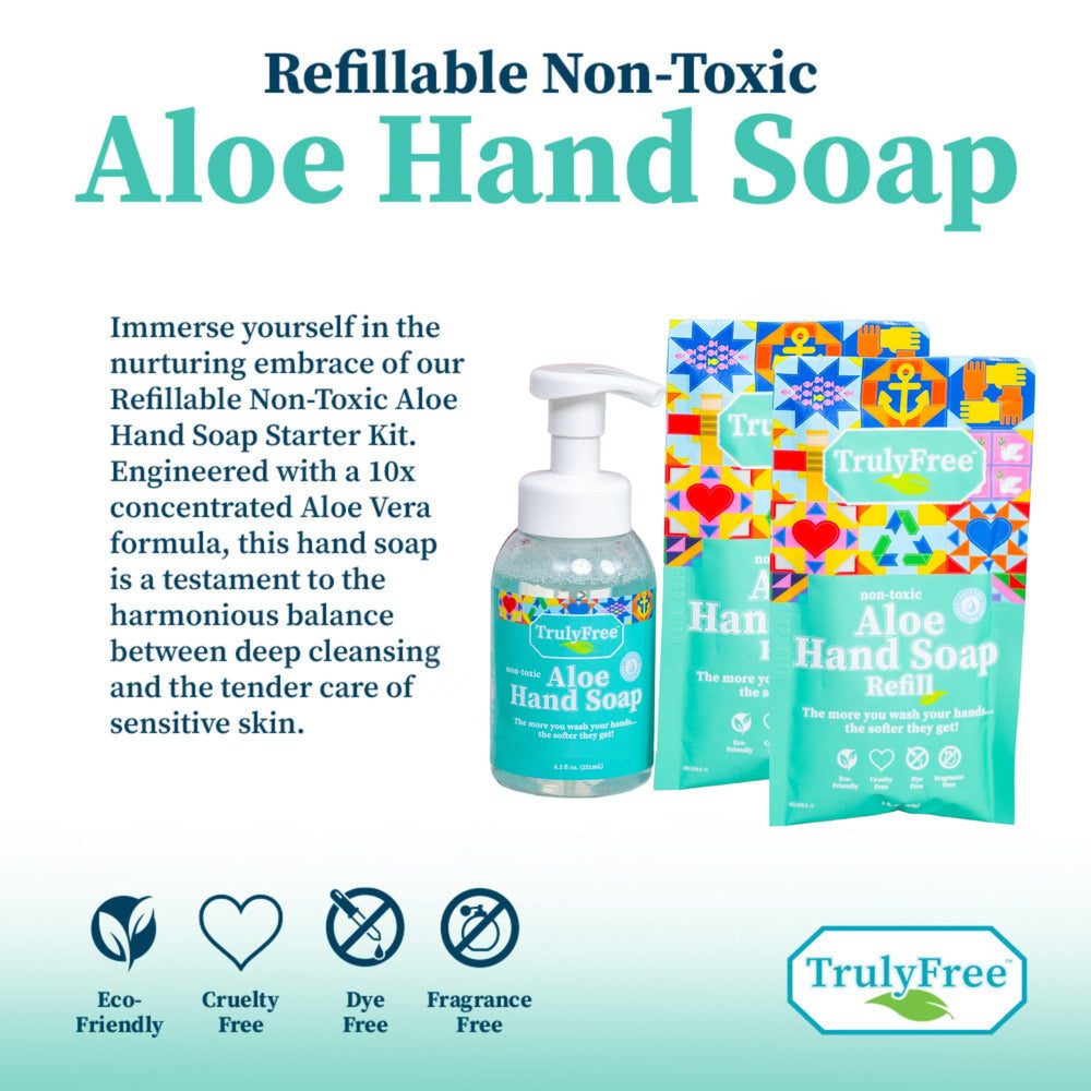 Truly Free Aloe Unscented Hand Soap used for everyday hand washing