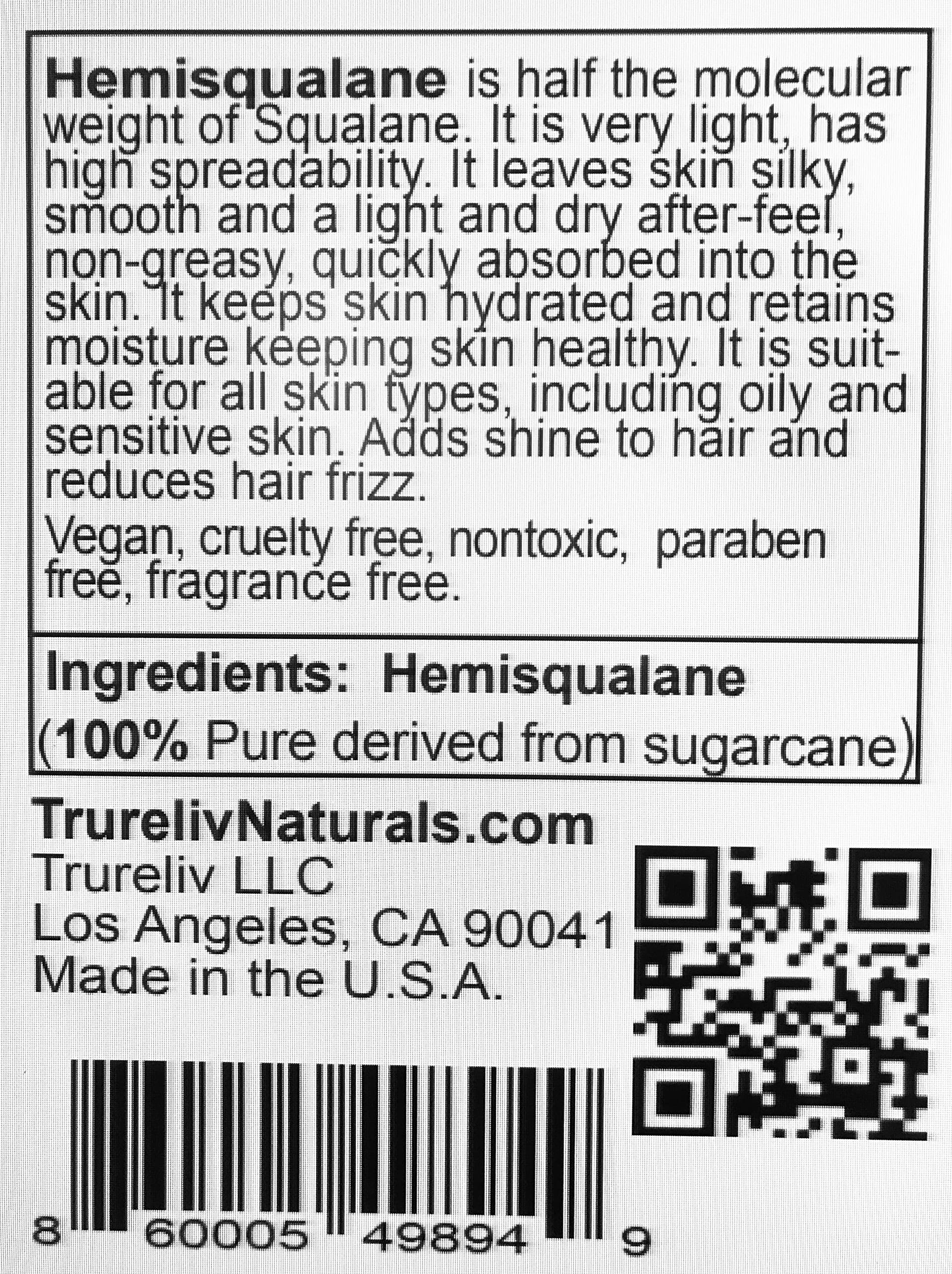 TruReliv HemiSqualane on skin demonstrating fast absorption and smooth finish