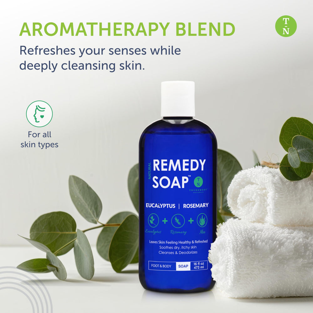 Truremedy Naturals eucalyptus-rosemary-body-wash-pour: easy daily shower action