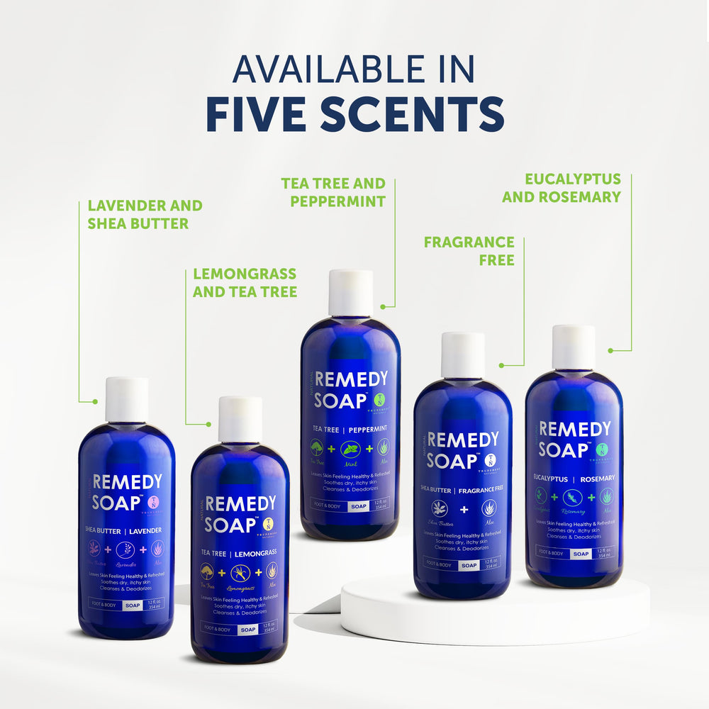 Truremedy Naturals Lavender Shea Butter Body Wash packaging designed for easy handling.