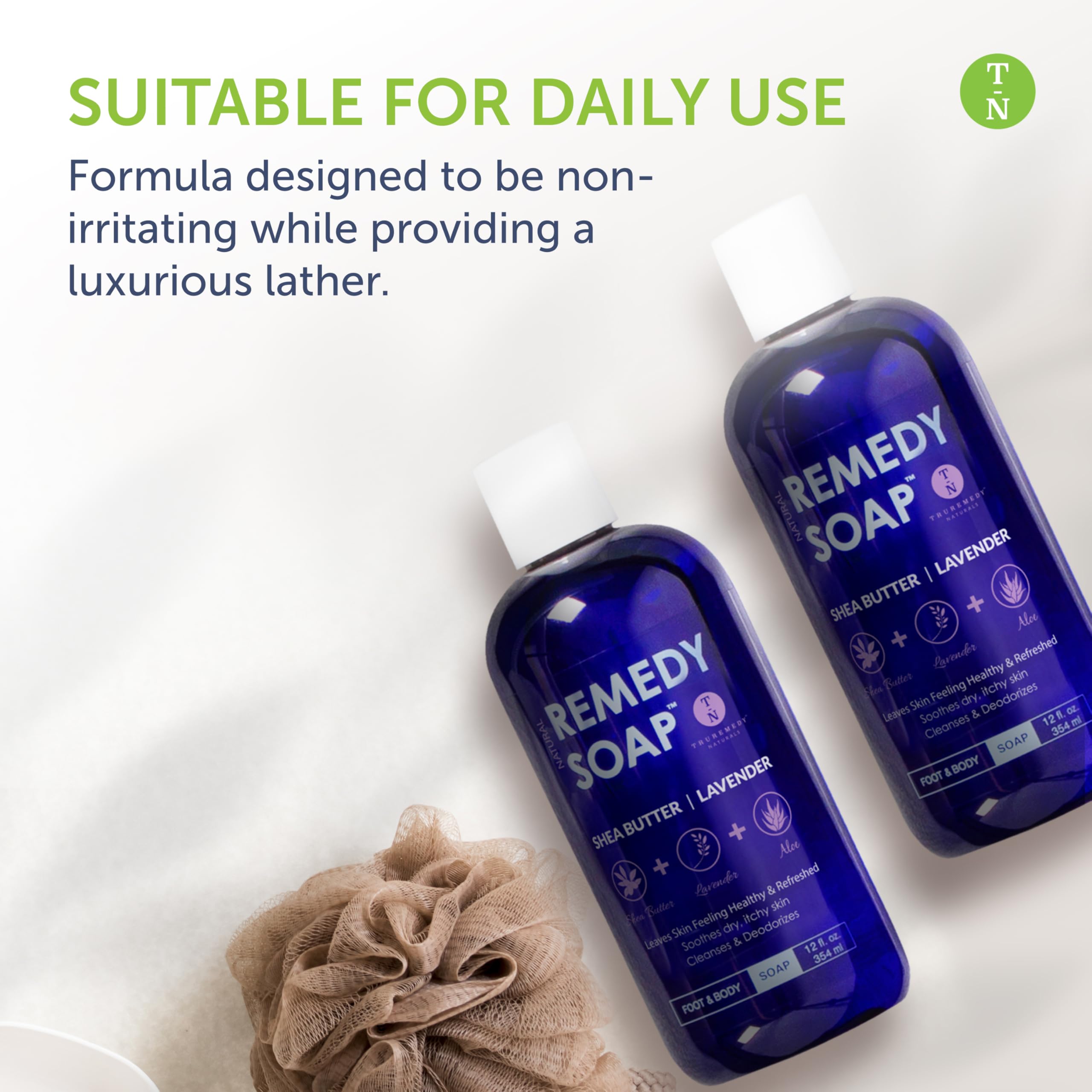 Truremedy Naturals Lavender Shea Butter Body Wash shea butter nourishes skin moisture.