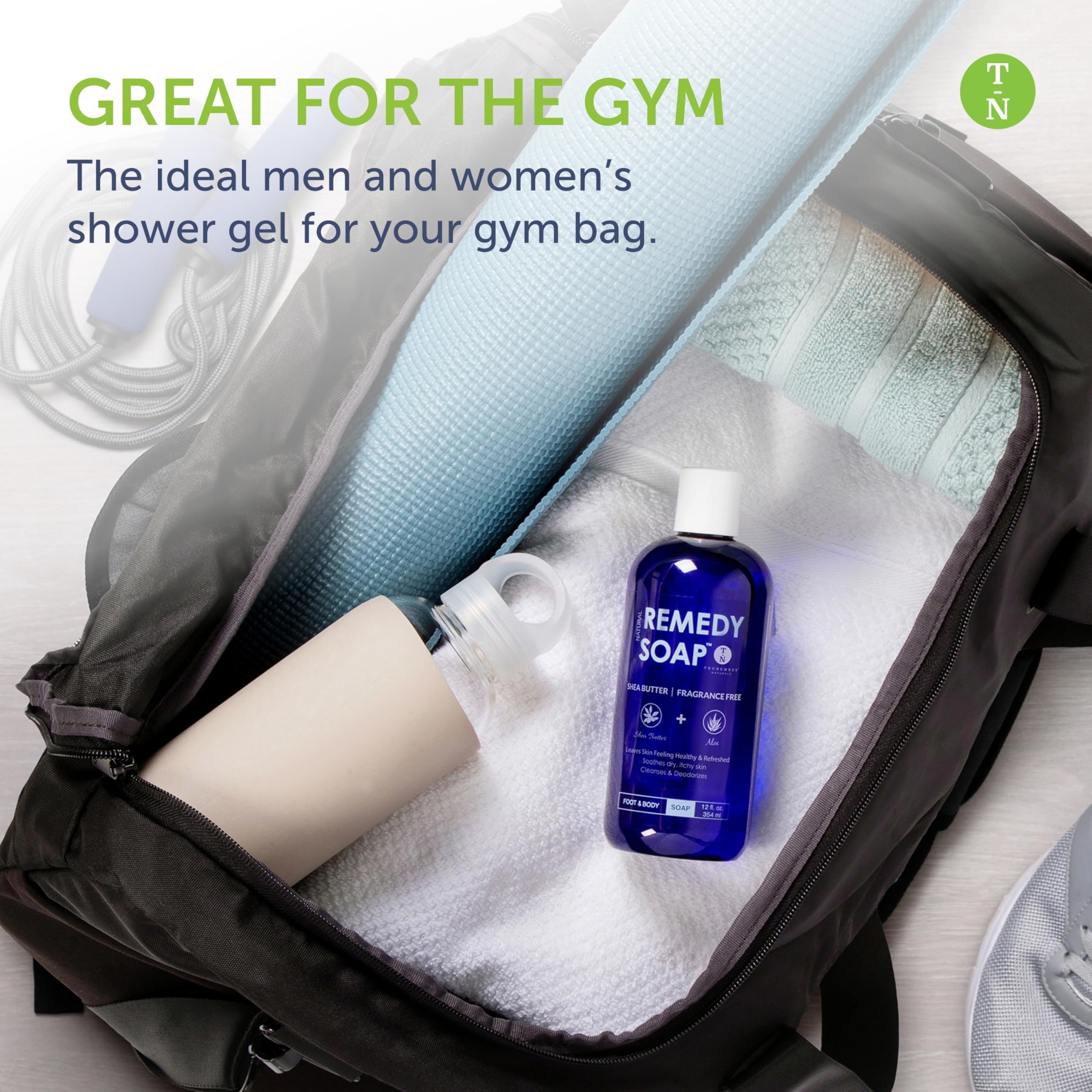 Truremedy Naturals Shea Butter No Fragrance Body Wash ideal for gym days and post-workout refresh.