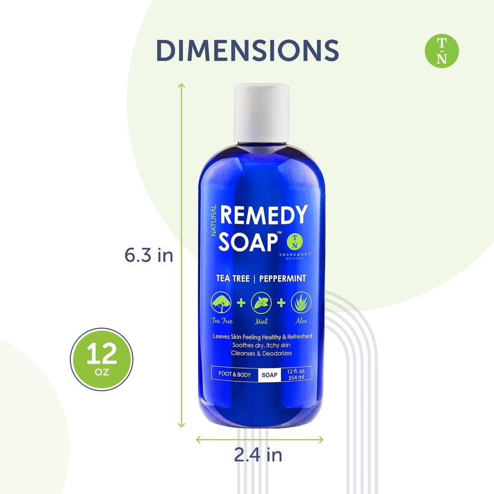 Truremedy Naturals Tea Tree Oil Body Wash foaming-lather shows rich cleansing foam.