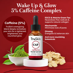 TruSkin Caffeine Serum with EGCG and Matcha providing antioxidant support