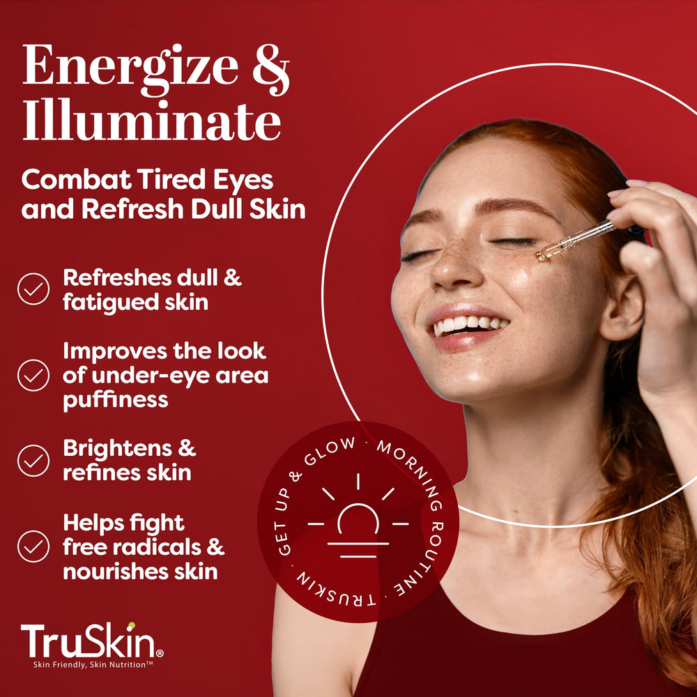 TruSkin Serum texture in hand, quick-absorbing, no grease
