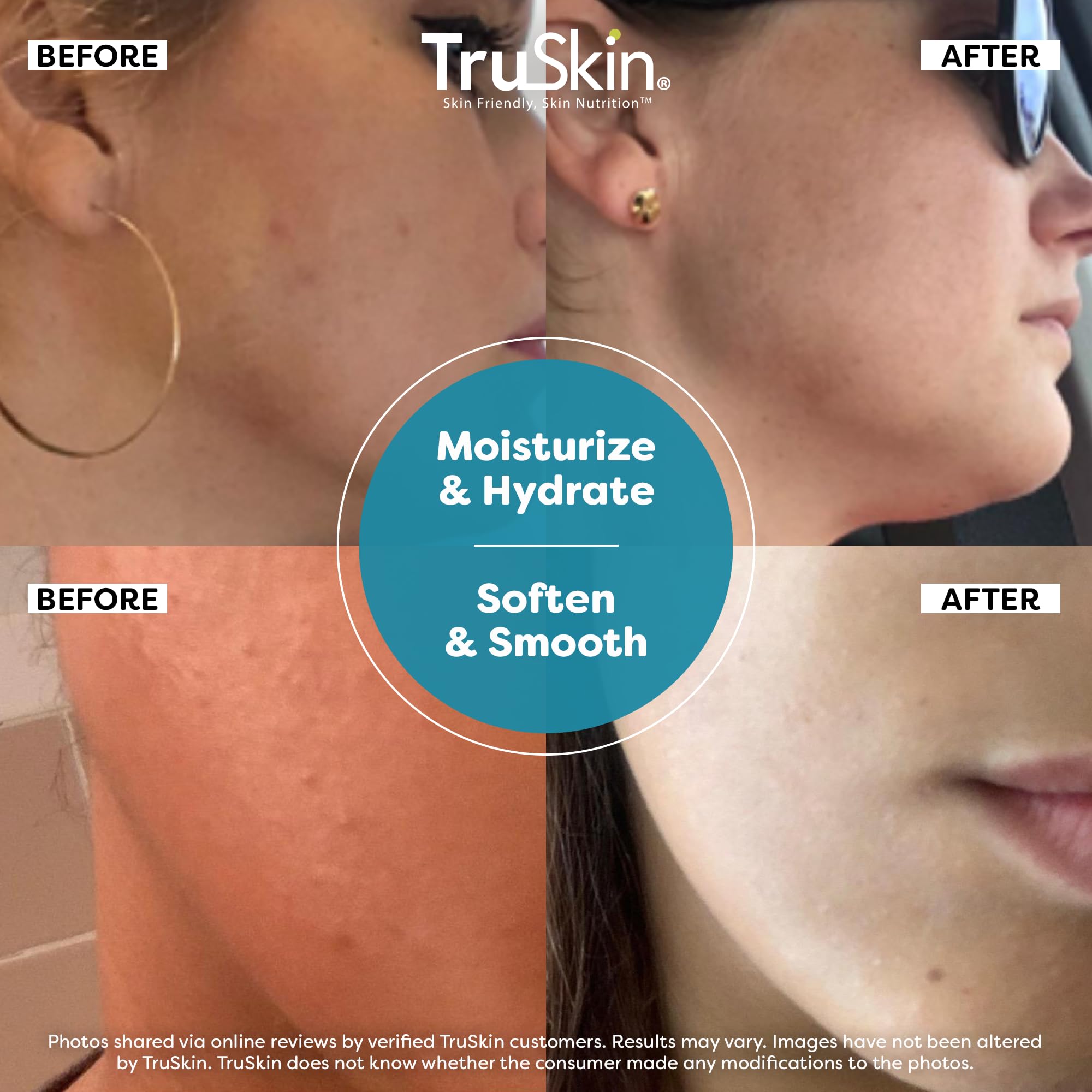TruSkin green tea and aloe blend soothes and nourishes for luminosity.