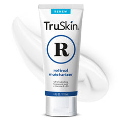 TruSkin Retinol Face Moisturizer bottle pour shows smooth daily hydration.