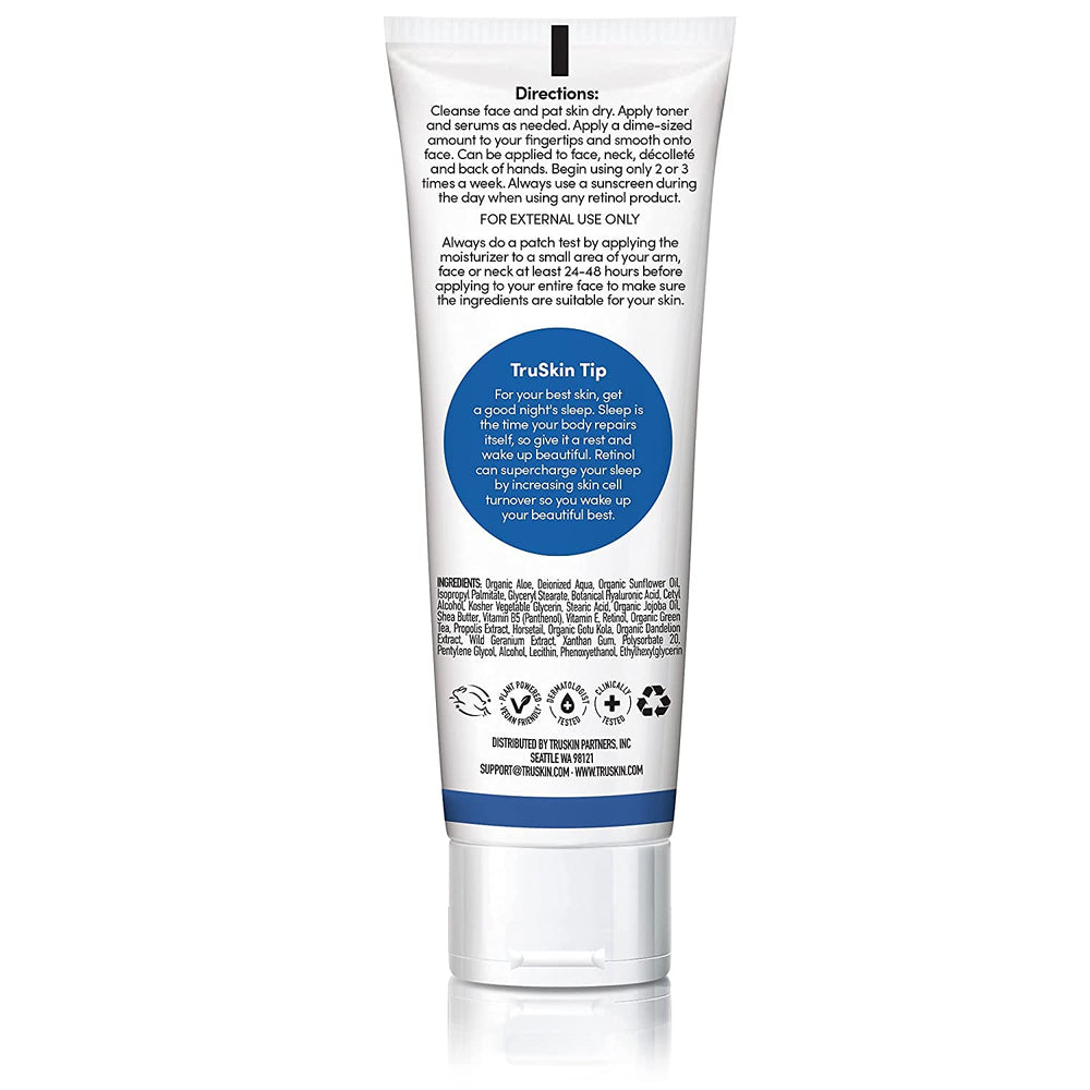TruSkin Retinol Face Moisturizer bottle top highlights premium design and grip.