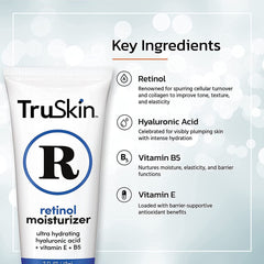 TruSkin Retinol Face Moisturizer texture closeup reveals creamy consistency.
