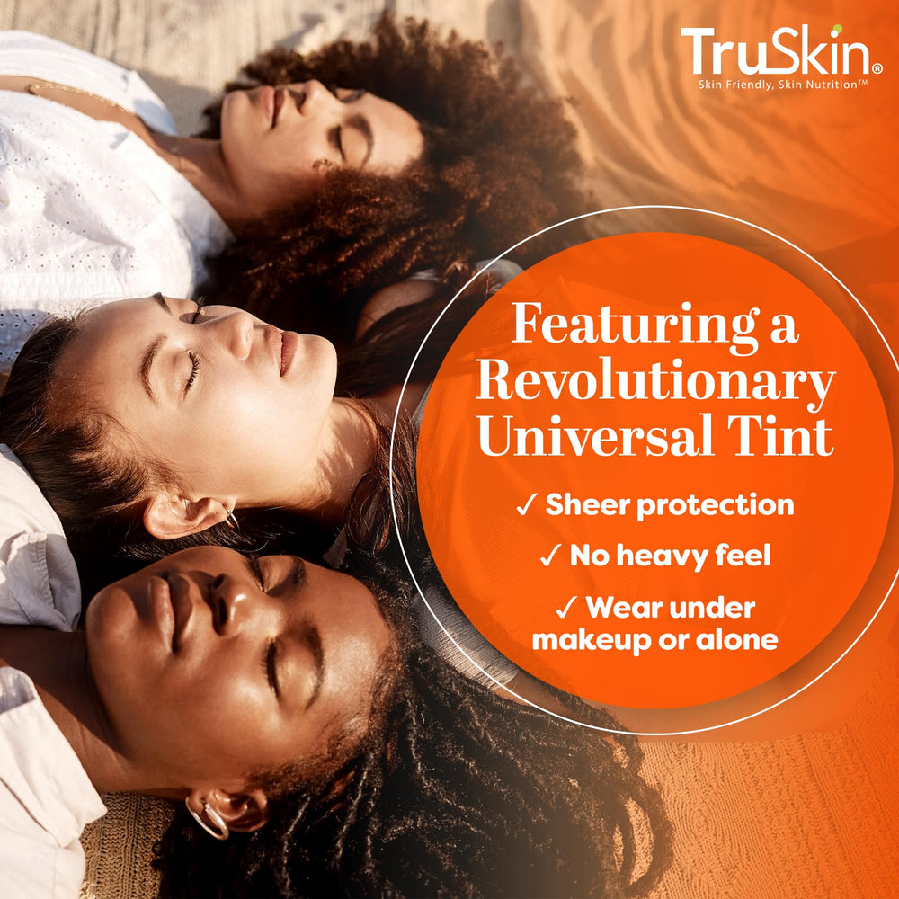 TruSkin ceramides and Niacinamide support firmer-looking skin while shielding from sun.