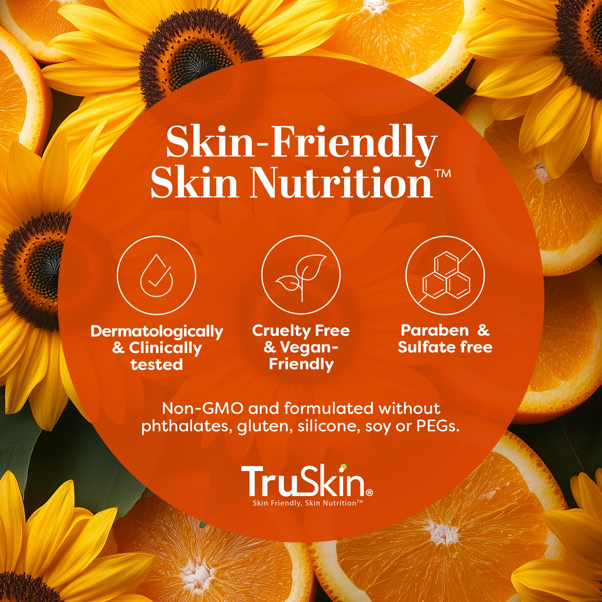 TruSkin ready-for-makeup look shows perfect base with lightweight texture.