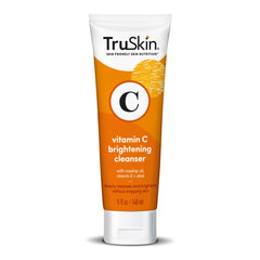 TruSkin Vitamin C Cleanser bottle close-up highlighting brightening formula for radiant skin.