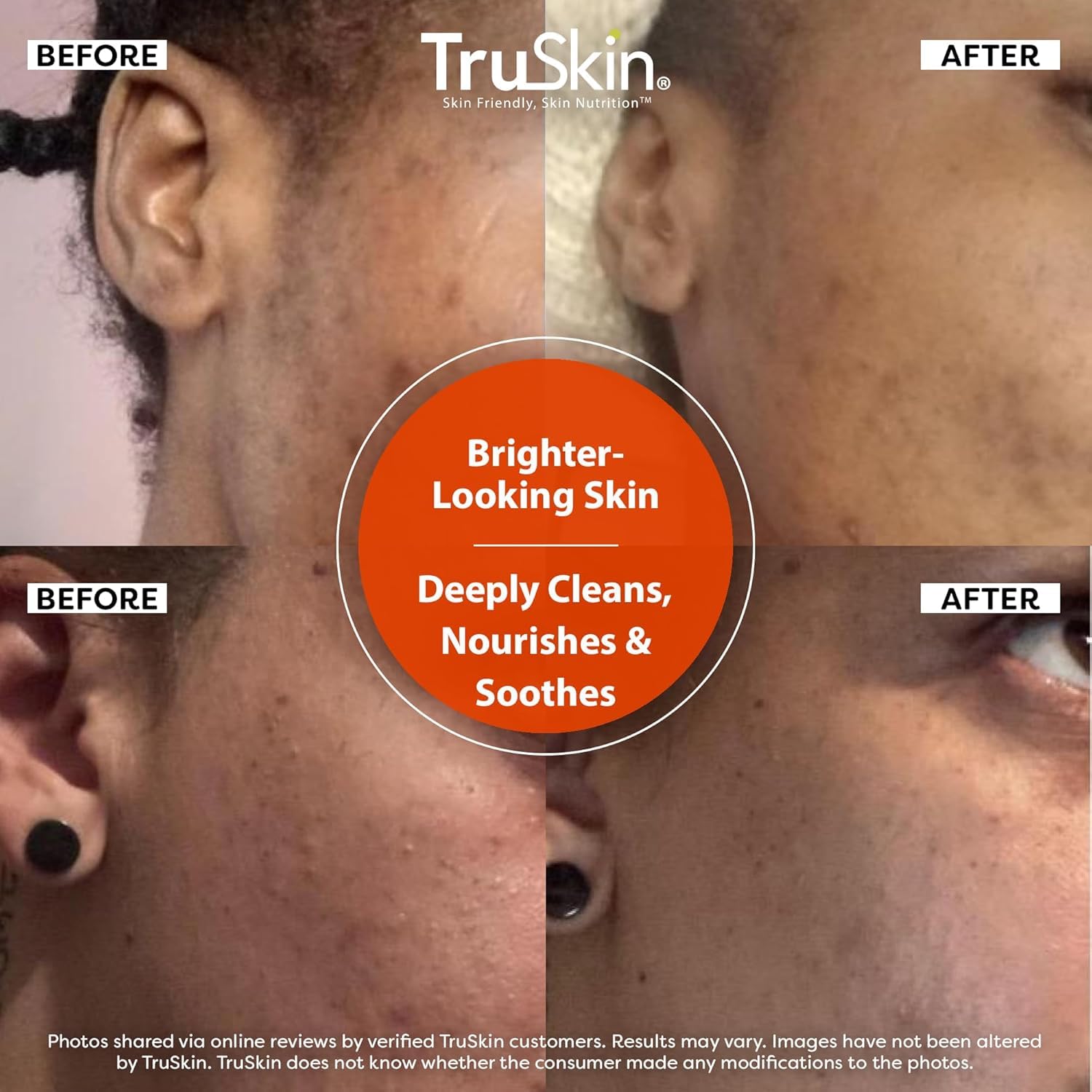 TruSkin Vitamin C Cleanser applying on face for even distribution