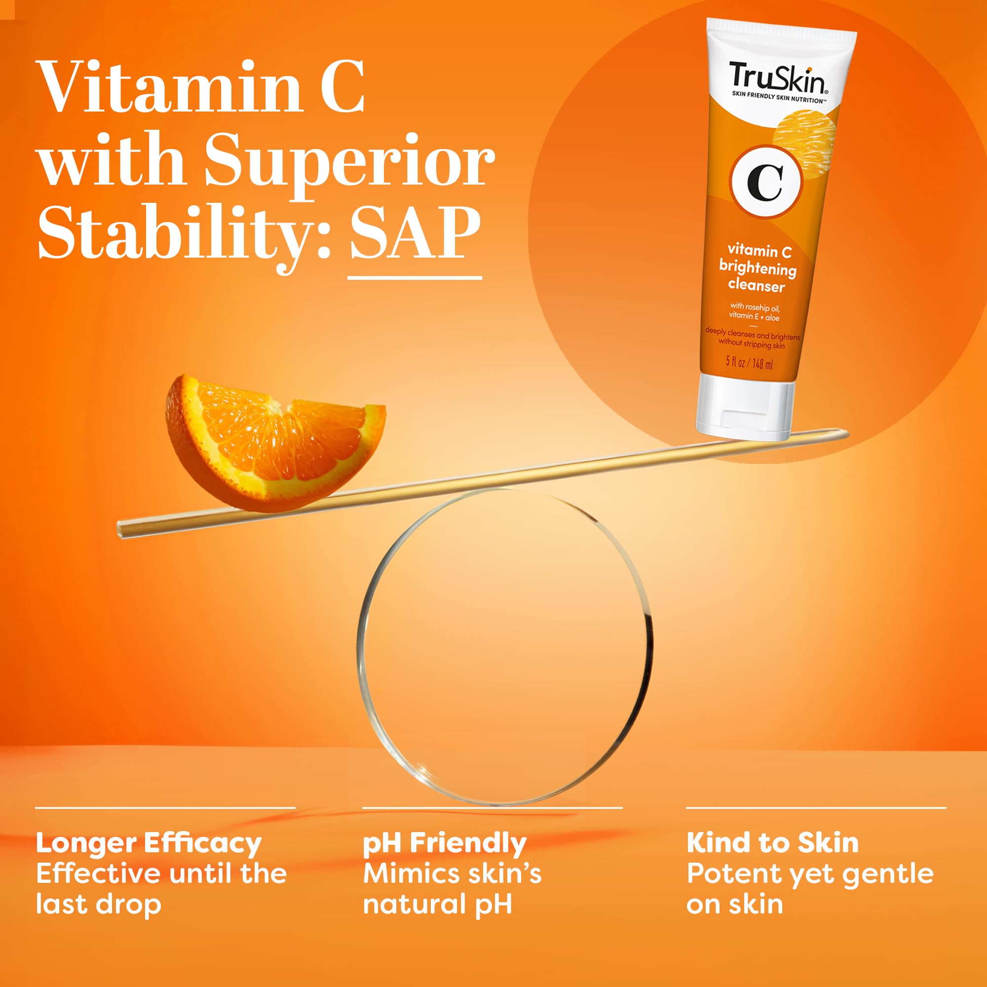 TruSkin cleanser being applied to face and neck shows easy daily use.