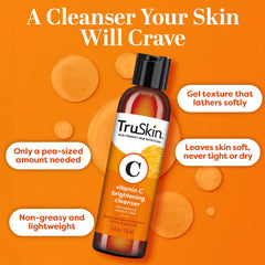 TruSkin Vitamin C Cleanser foam lather demonstrates cleansing action