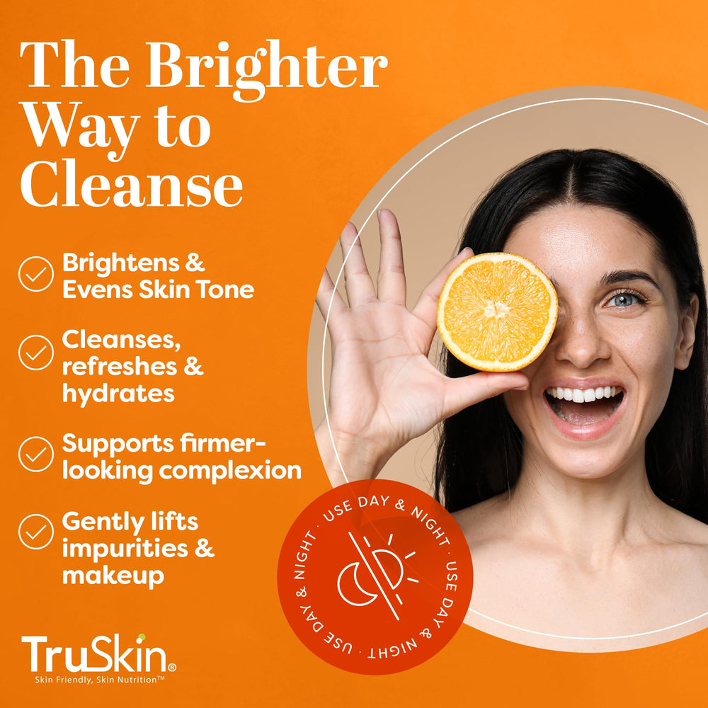 TruSkin Vitamin C Cleanser ingredients rosehip oil on label signals nourishing care.