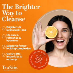 TruSkin Vitamin C Cleanser ingredients rosehip oil on label signals nourishing care.