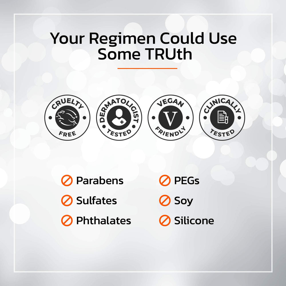 TruSkin Vitamin C Night Cream application on face and neck demonstrates smoothing and hydration.