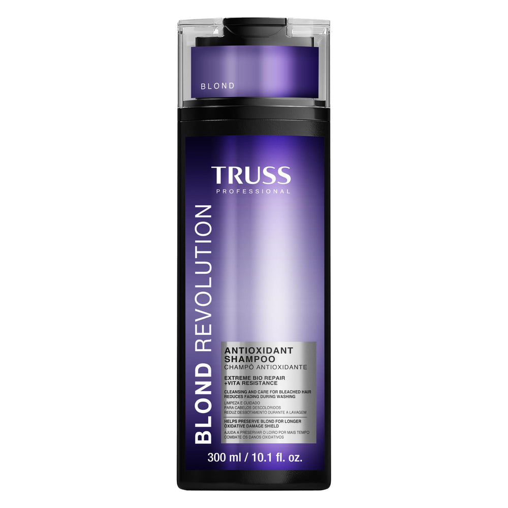 TRUSS Blond Revolution Shampoo bottle shows color protection for blond hair