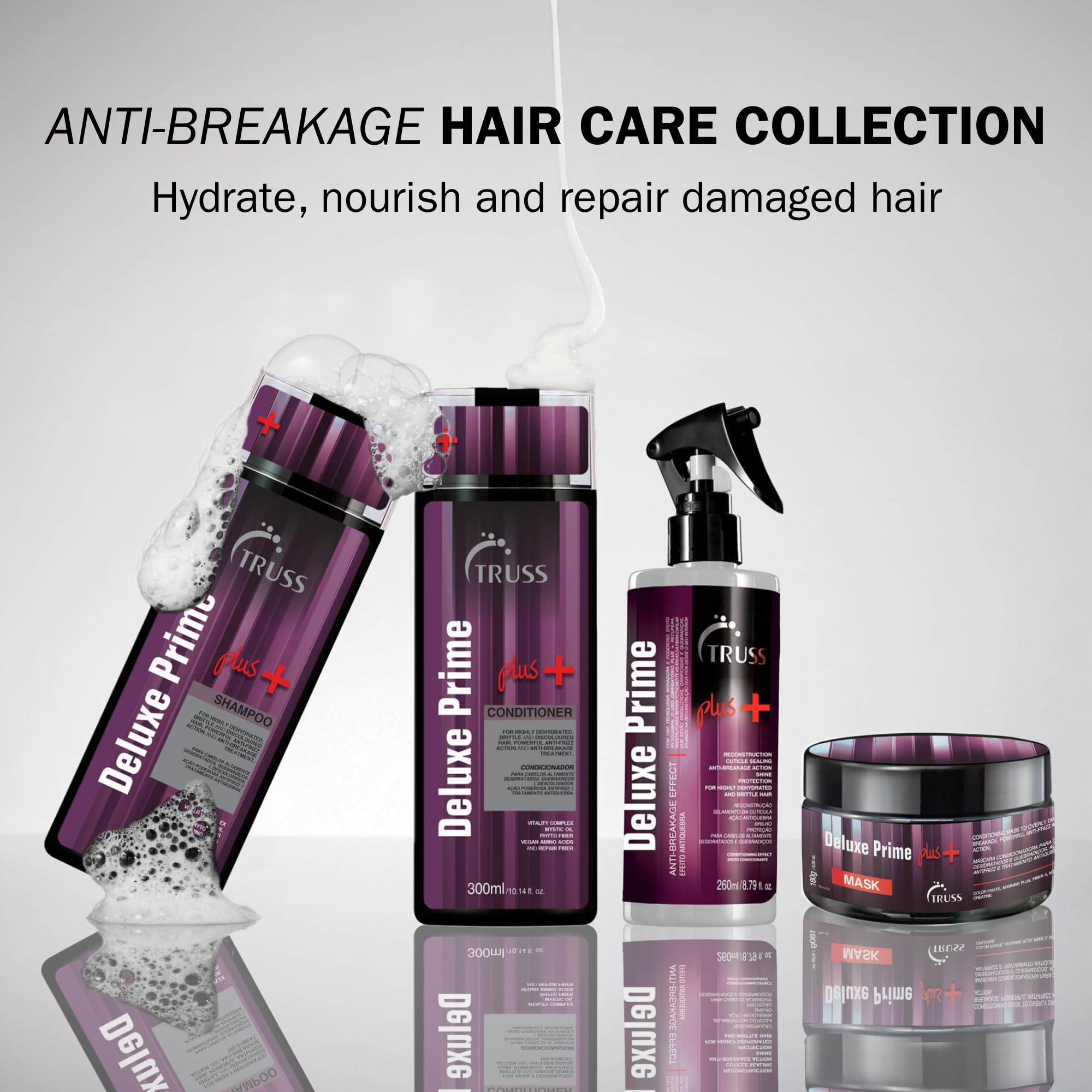 TRUSS Deluxe Prime Deep Conditioner bathroom setting conveys everyday luxury grooming.