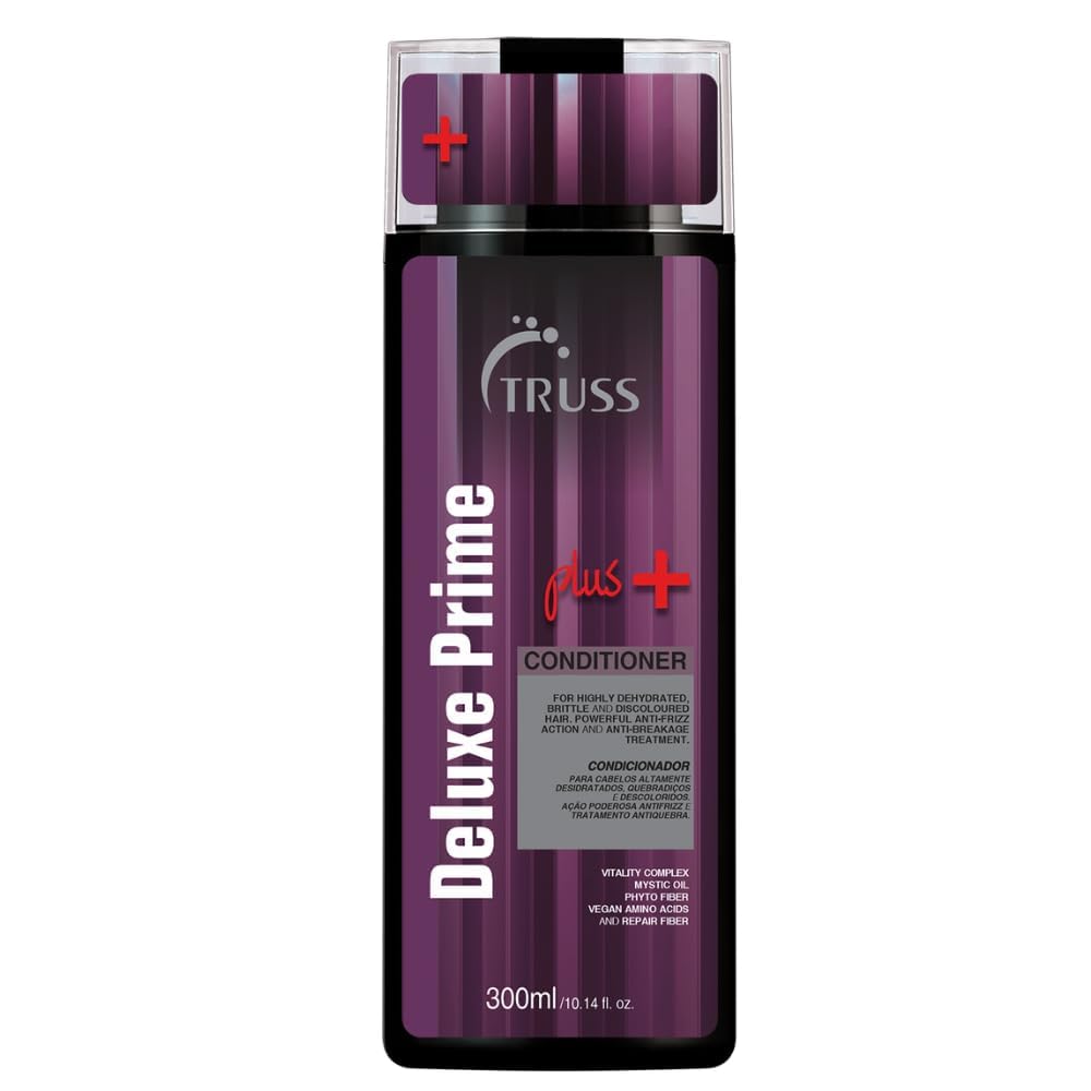 TRUSS Deluxe Prime Deep Conditioner packshot showcases anti frizz and deep hydration benefits.