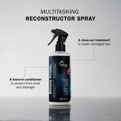 TRUSS Deluxe Prime spray application shows even detangling-ready conditioning.