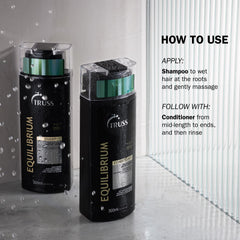 TRUSS Equilibrium hair softness close-up showcases frizz reduction and smooth texture.