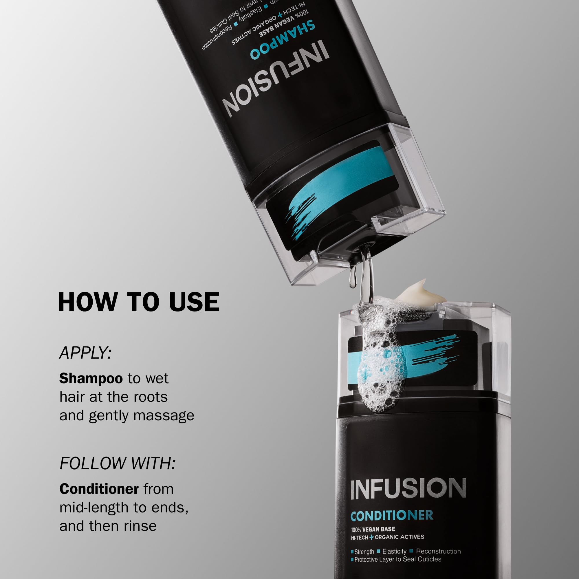 TRUSS Infusion Hair Shampoo color-safe formula protects color-treated hair.