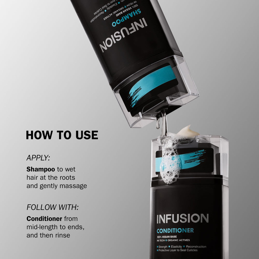 TRUSS Infusion Hair Shampoo color-safe formula protects color-treated hair.