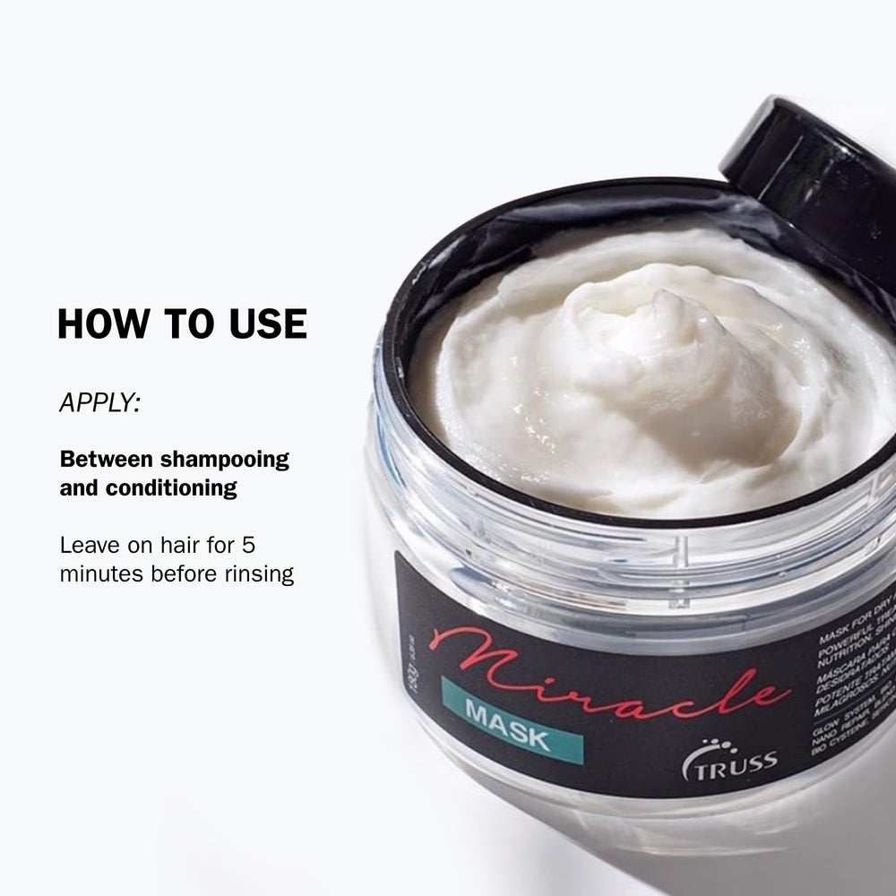 TRUSS Miracle Hair Mask texture appears rich and smooth for even spread