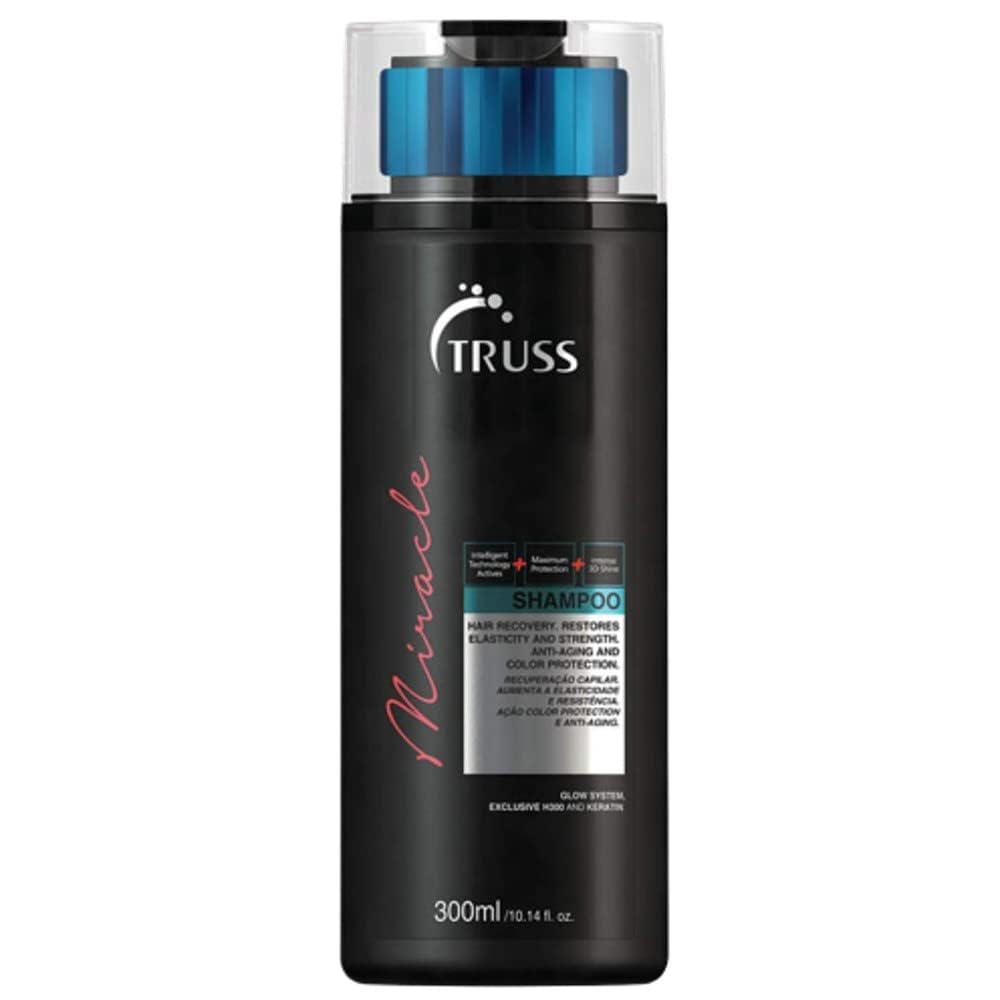 TRUSS Miracle Hair Shampoo bottle with UV protection for color-safe vibrancy