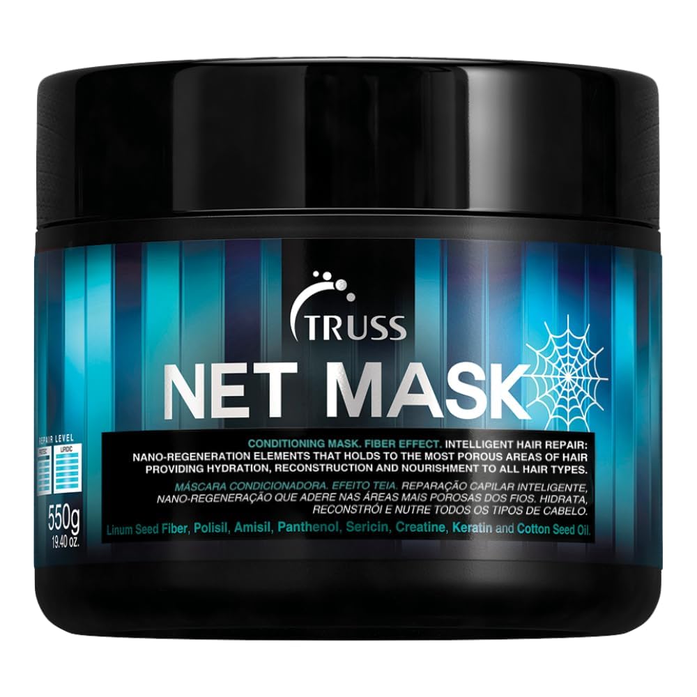 TRUSS Net Deep Conditioning Bottle Closeup demonstrates hydration for smoother, bouncier curls.