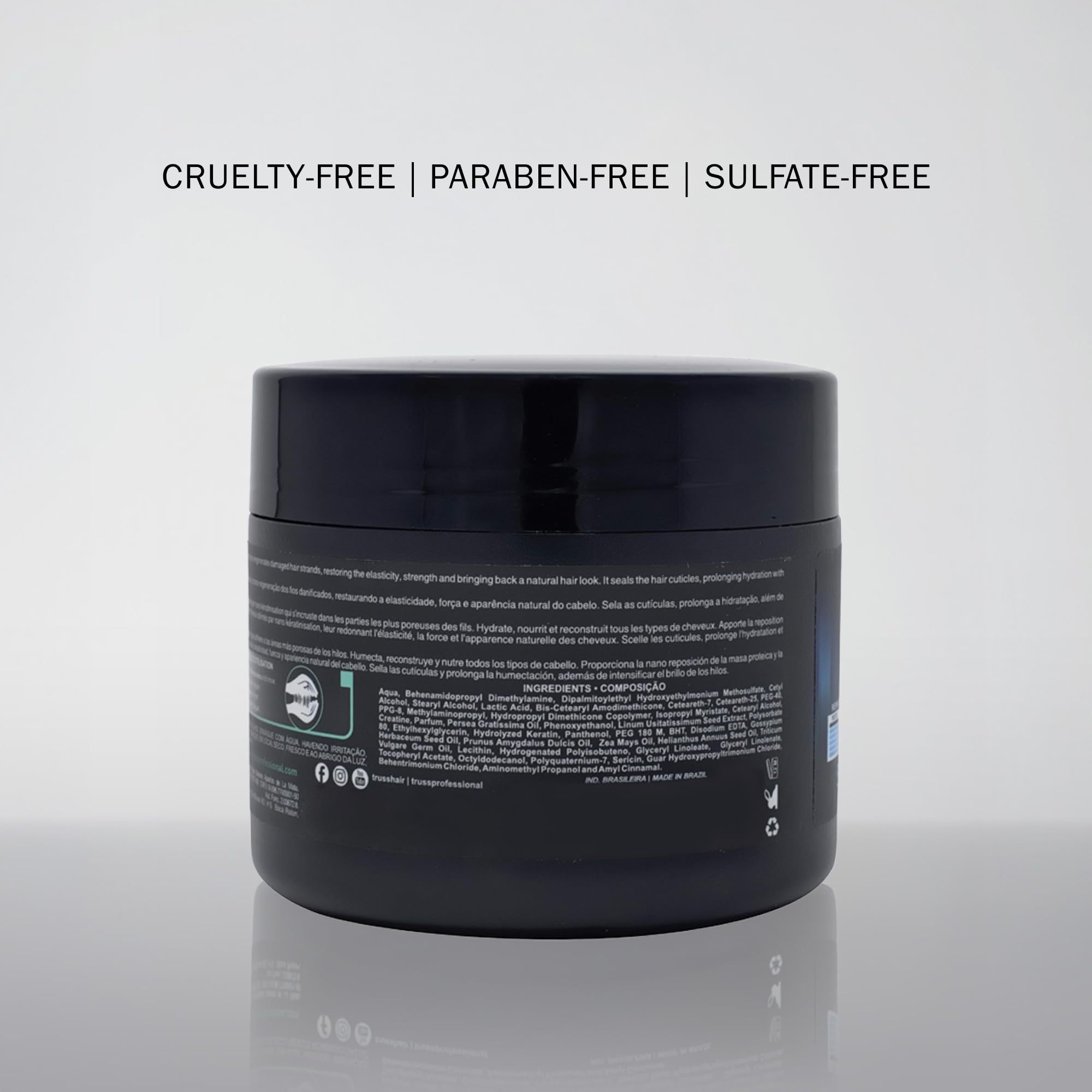 TRUSS Net Deep Conditioning Moisture Lock conveys lasting hydration across strands.