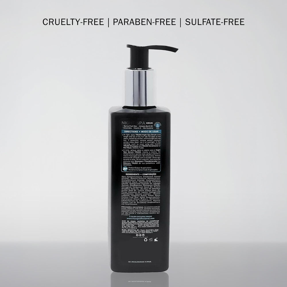 TRUSS Night Spa ceramides seal cuticles and protect color for shine
