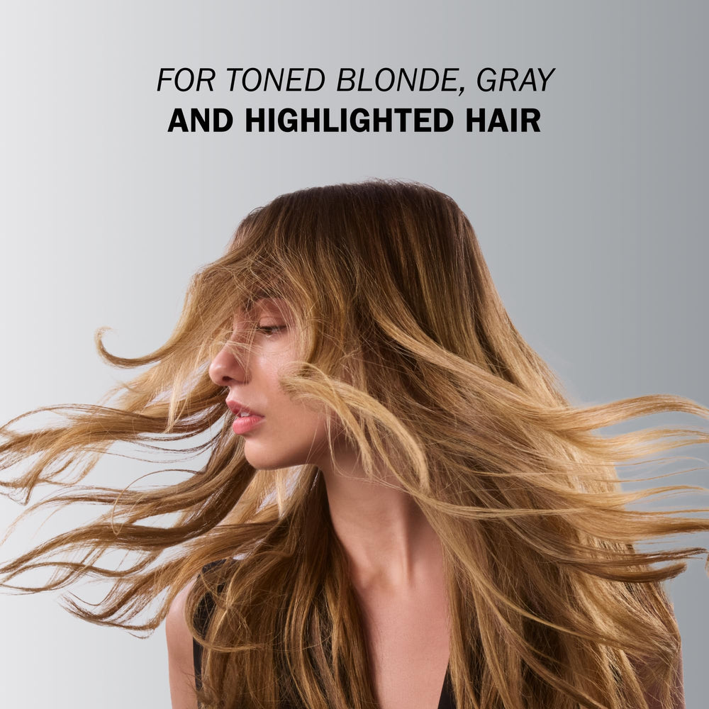 TRUSS Purple Shampoo & Toner on gray hair neutralizes yellowing for cooler tones