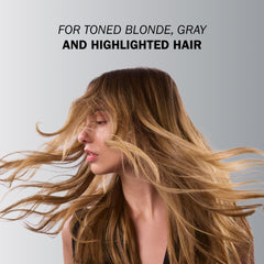 TRUSS Purple Shampoo & Toner on gray hair neutralizes yellowing for cooler tones