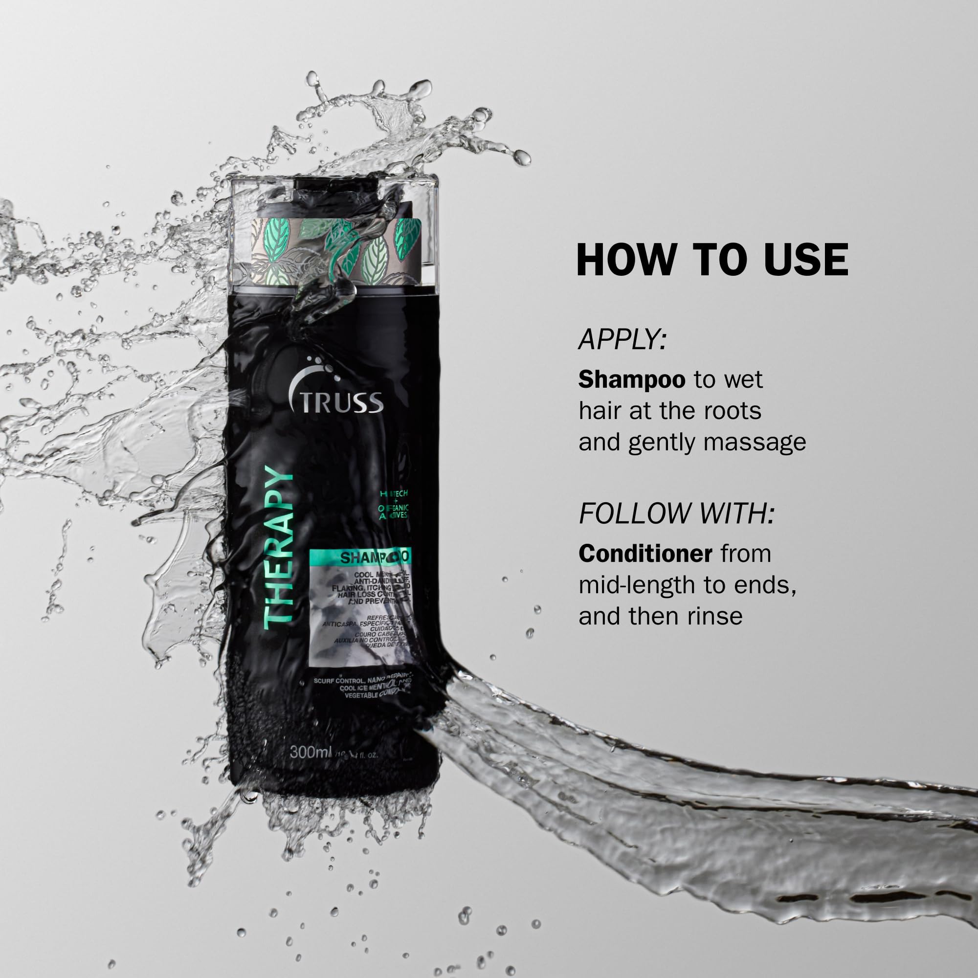 TRUSS Therapy nano repair shield emphasizes frizz protection and shine