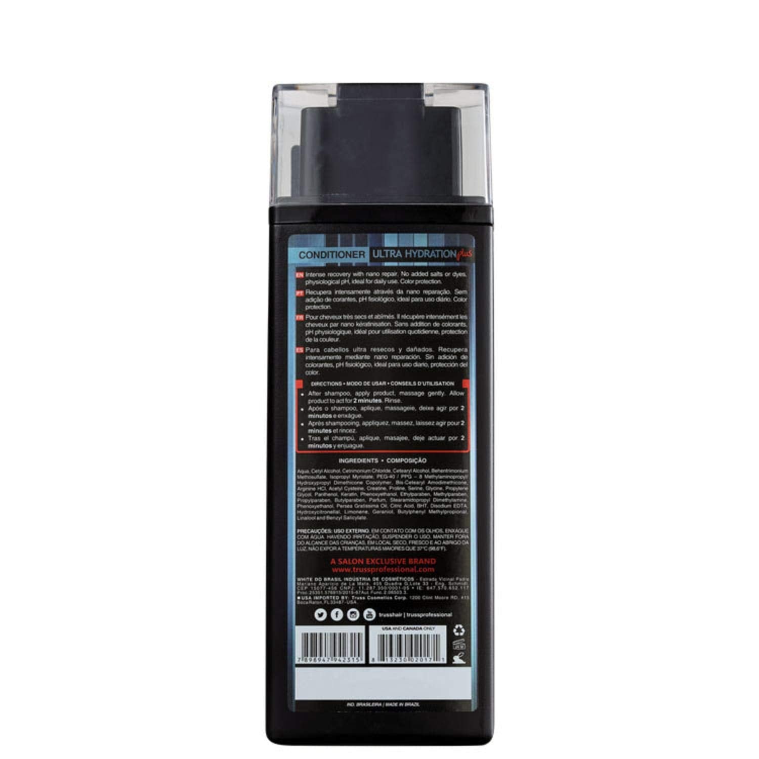 Close-up of TRUSS Ultra Hydration Plus creamy conditioner formula for damaged hair.