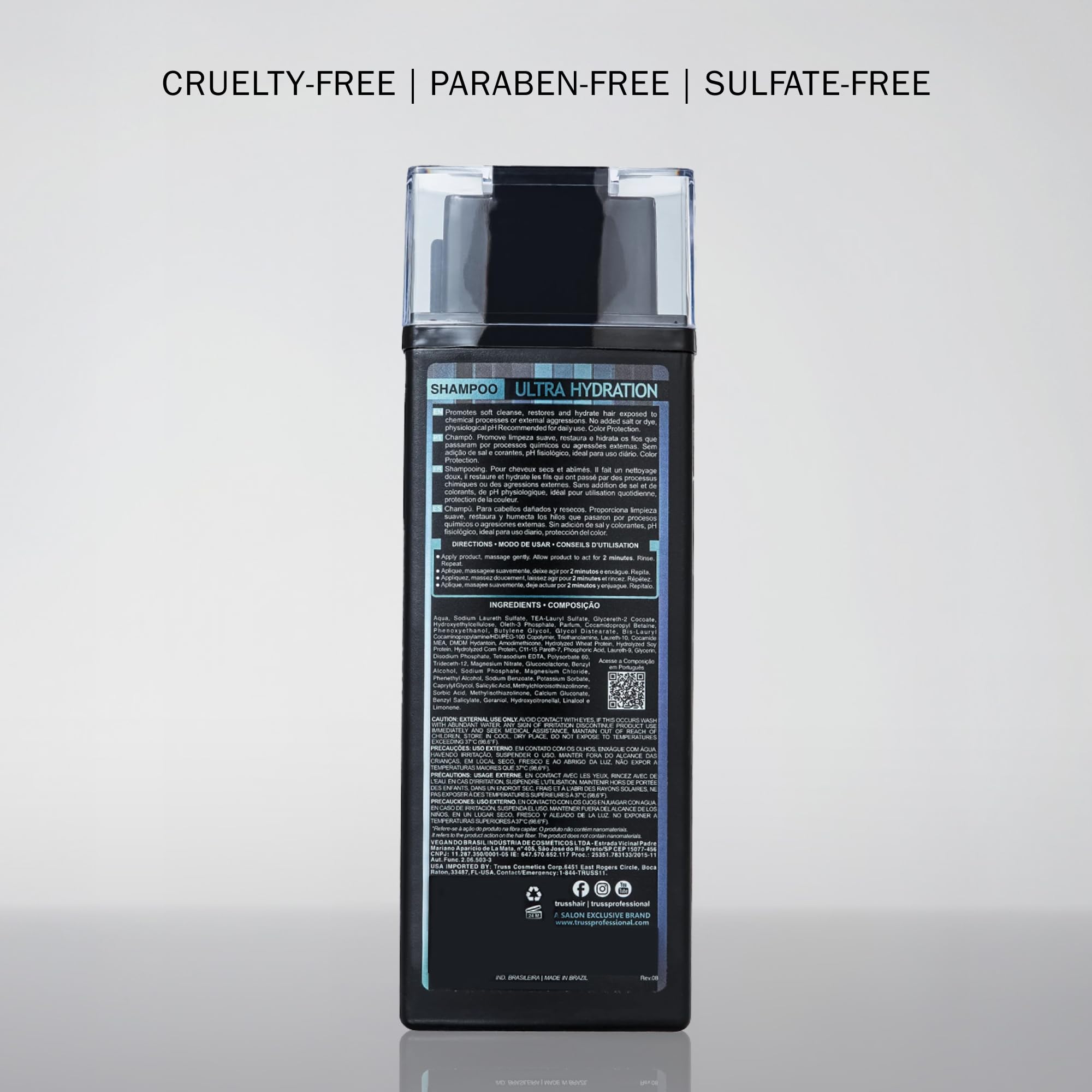 TRUSS Ultra Hydration Shampoo color-safe packaging hints at tone protection