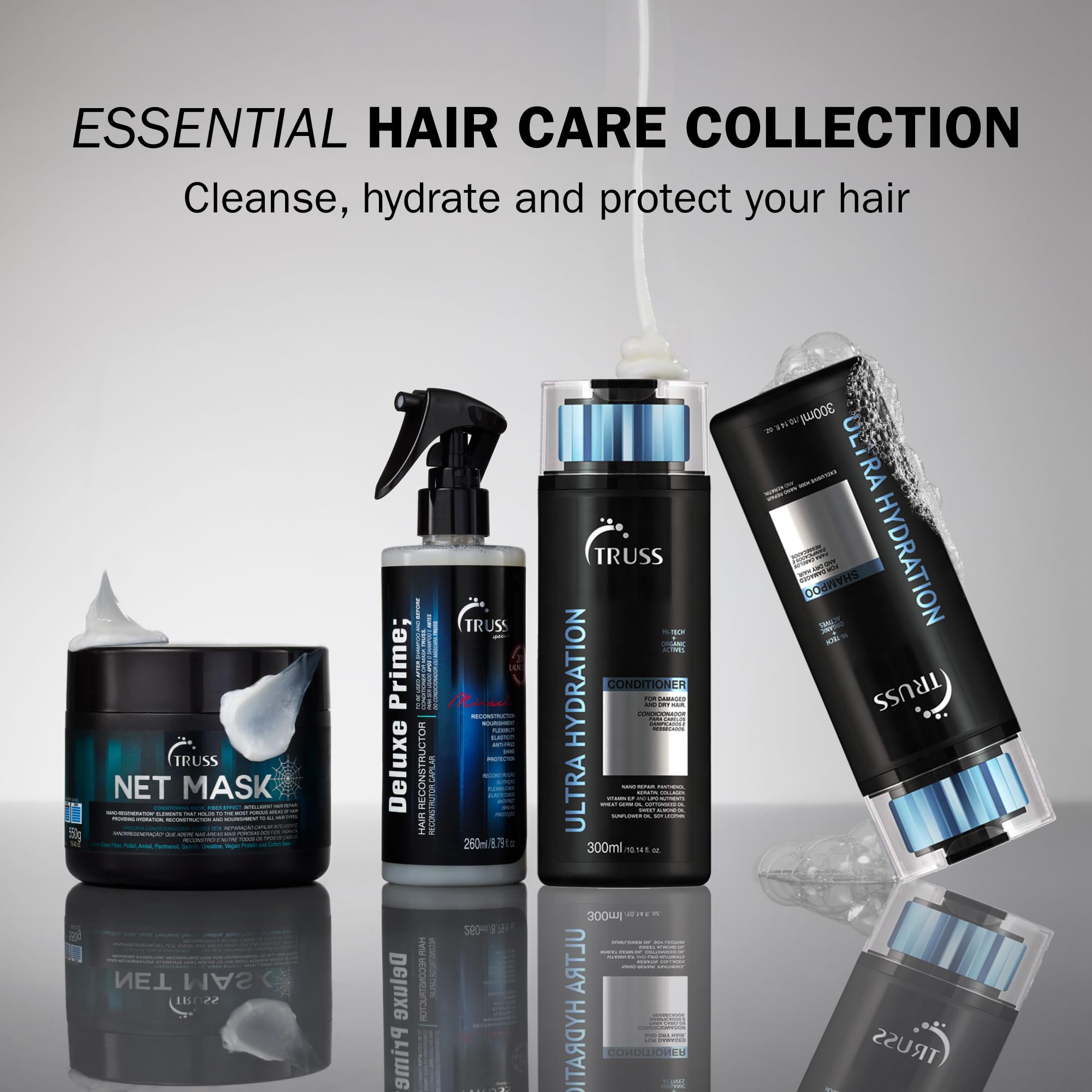 TRUSS Ultra Hydration Shampoo almond oil formula smoothing hair