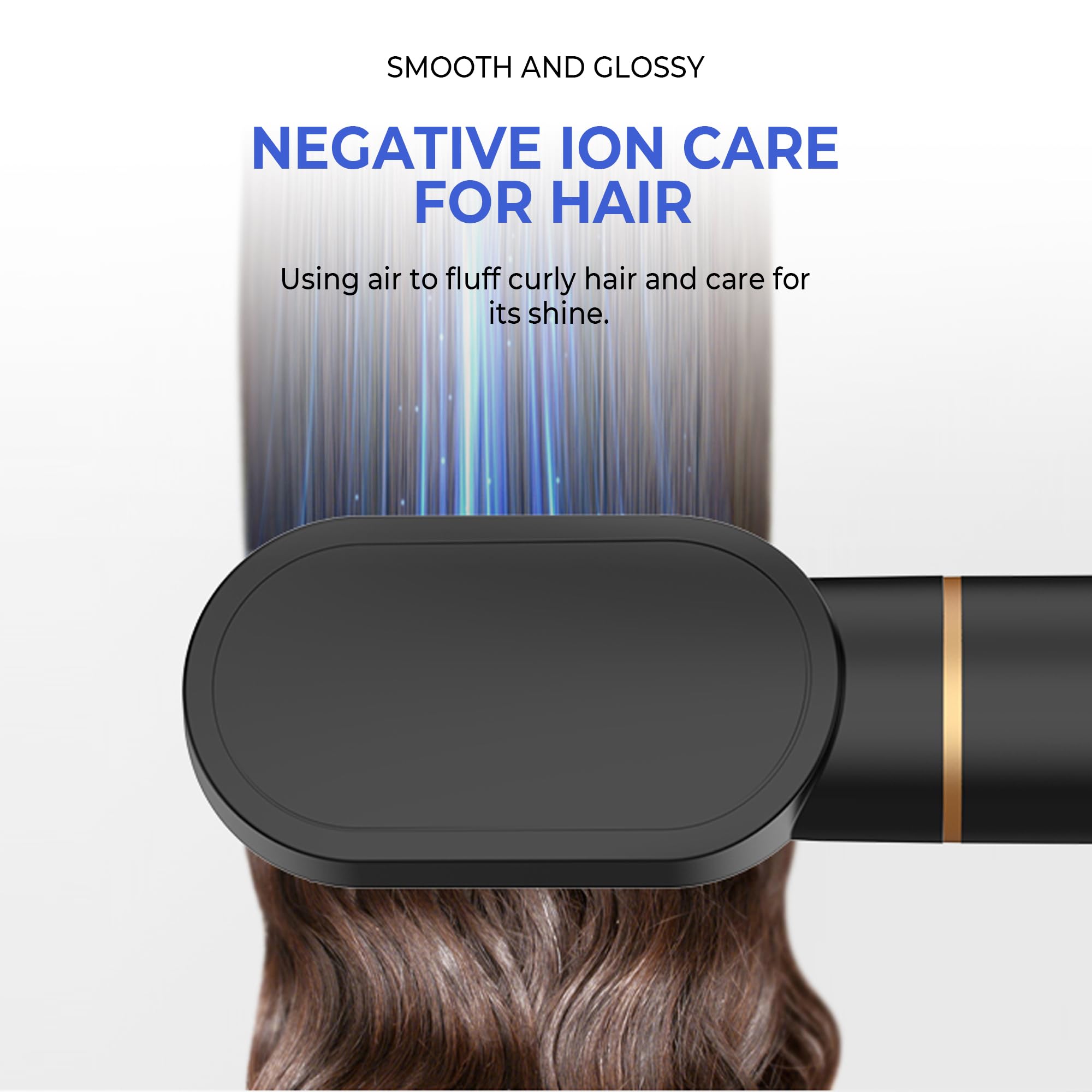 Trylater 2.5-inch hot air brush head creates voluminous waves and smoothing.