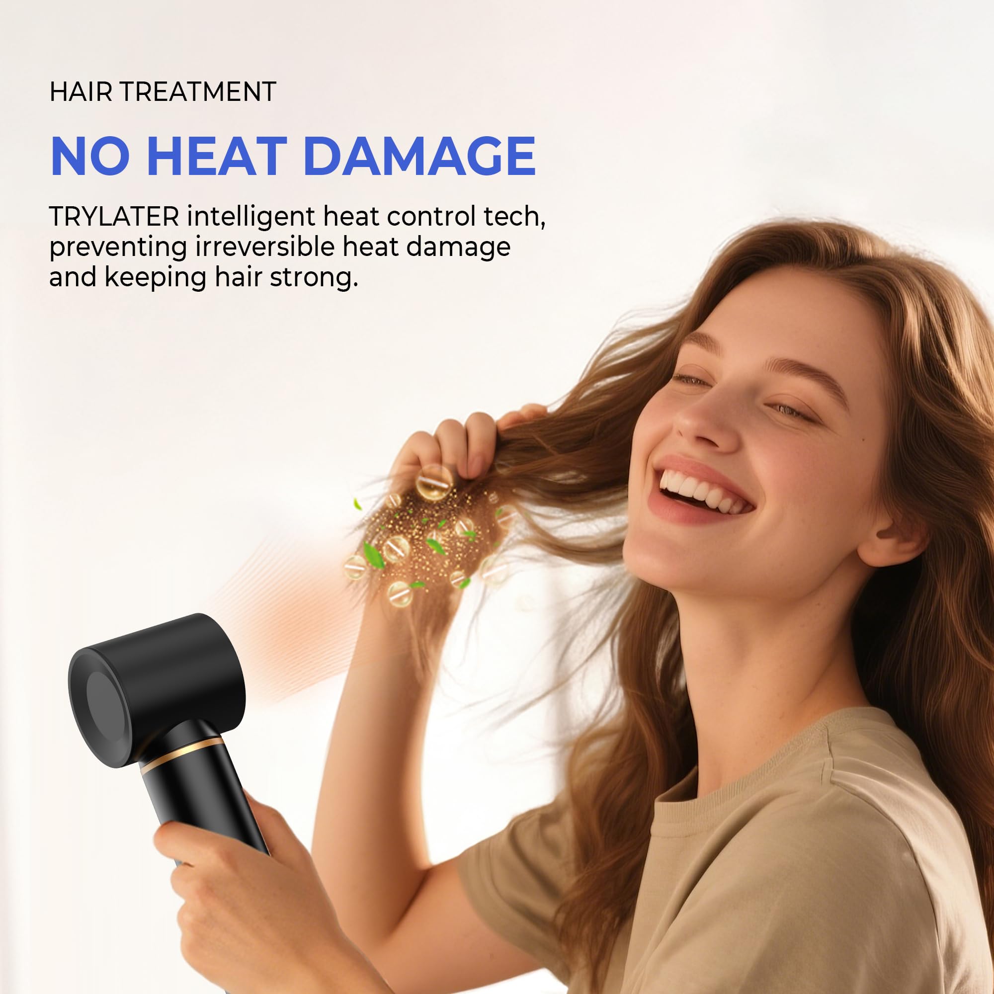 Trylater air curler barrel rotating mechanism highlights effortless curl formation.
